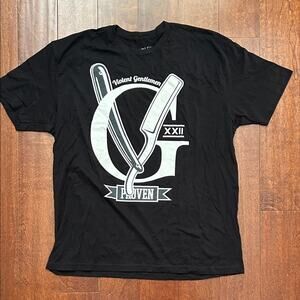 Violent Gentlemen Black Graphic Tee, Size XL, NWOT